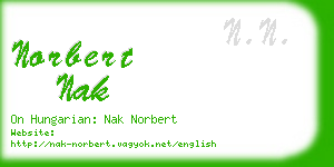 norbert nak business card